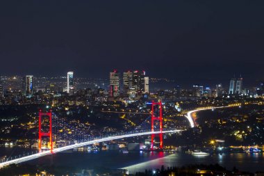 İstanbul gece manzarası ve boğaz