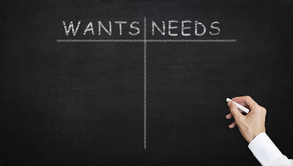 Чистый список желаний и нужд с мелом на чердаке
