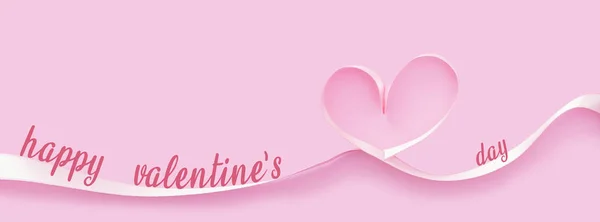 Feliz tarjeta de San Valentín. texto sobre fondo rosa con corazón s — Foto de Stock