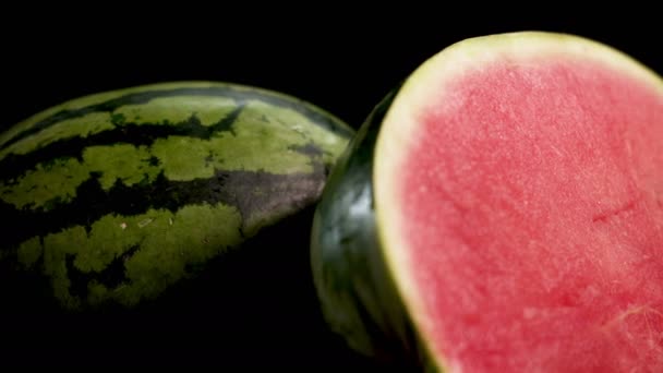 Wet Half-Sliced watermelon — Stock Video