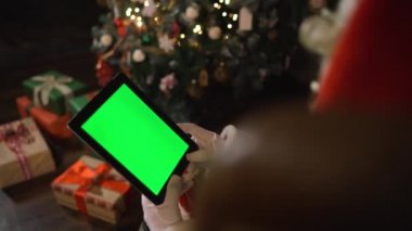 Santa ile Ipad Yeşil perde