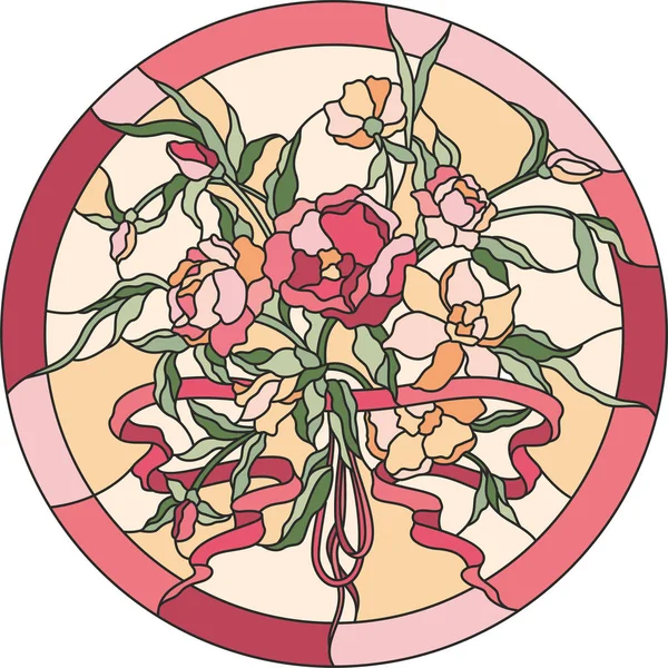 Букет Роз Витражей — стоковый вектор
