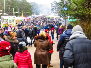Palanga 'da Baltık Denizi' nde eritme tatili. 18 Şubat 2017
