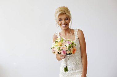 Muhteşem gelin buketi izole arka plan üzerinde ile