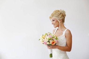 Muhteşem gelin buketi izole arka plan üzerinde ile