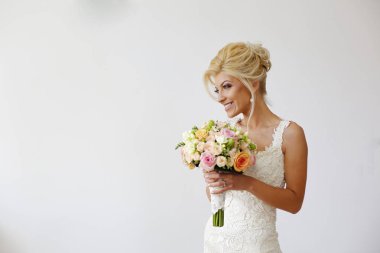 Muhteşem gelin buketi izole arka plan üzerinde ile