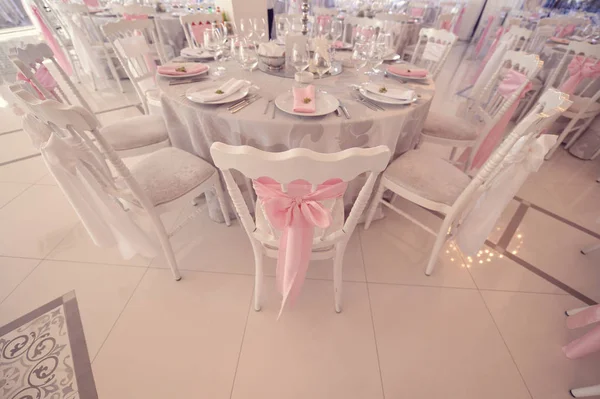 Díszített esküvői asztalra — Stock Fotó