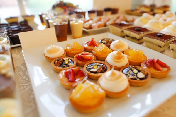 Assorted mini cakes on a plate — Stock Photo, Image