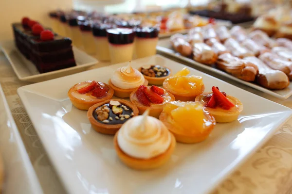 Assorted mini cakes on a plate — Stock Photo, Image