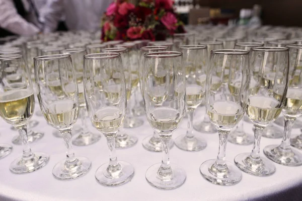 Champagne glasses on the table — Stock Photo, Image