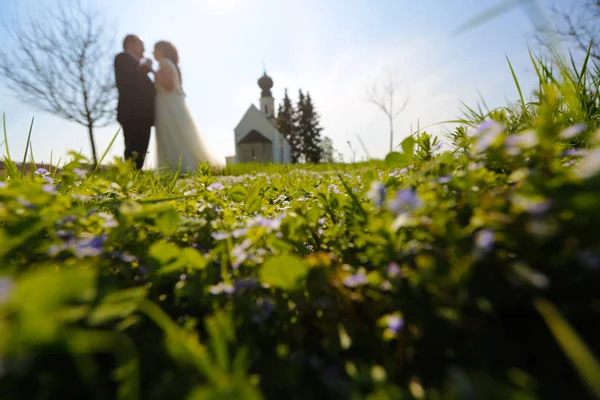 Mariée dans les champs — Photo