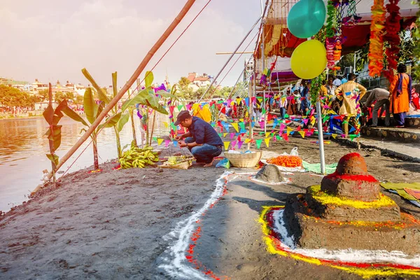 Kathmandu Nepal Kasım 12019 Katmandu Daki Kamalpokhari Chhas Puja Festivali — Stok fotoğraf