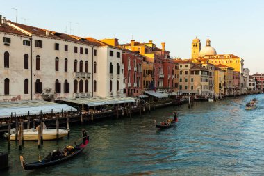 Grand Canal günbatımı. Venedik, İtalya