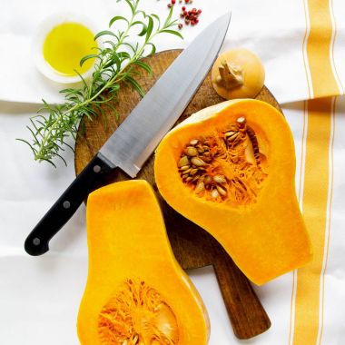 Balkabagi ve ve Şef bıçak. Malzemeler