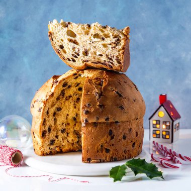İtalyan şenlikli ekmek panetton masa dekor çikolata ile