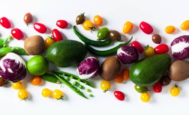 taze parlak arka plan olgunlaşmış meyve ve sebze yaz. Veya