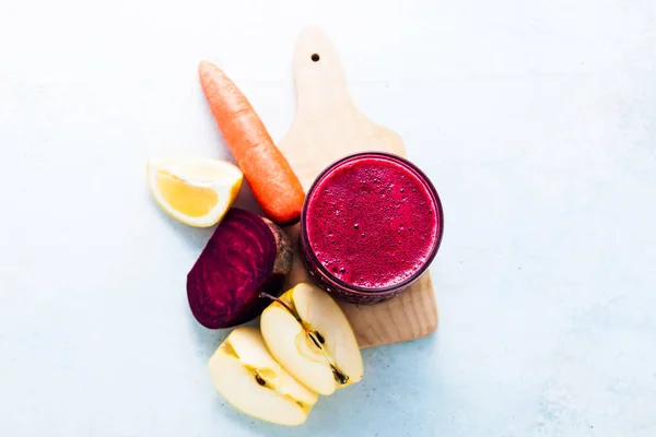 healthy freshly squeezed Juice from Beets, carrots, apples and l