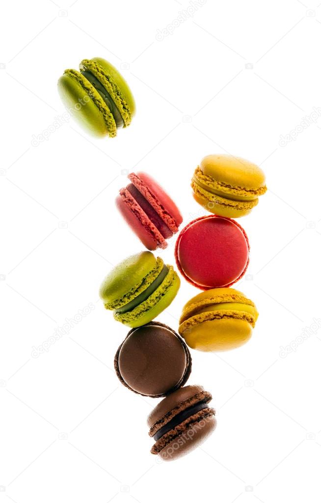 colorful traditional French sweets macaroons from almond flour i