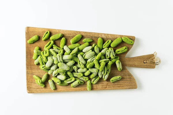 Italiensk Färsk Traditionell Sardinsk Pasta Gnocchi Med Spenat Matlagning — Stockfoto