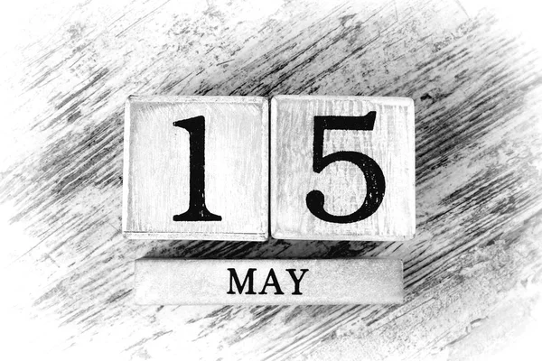 Wooden Calendar Date May — Stock Photo, Image