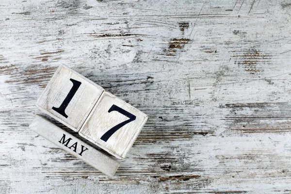 wooden calendar with date may, 17