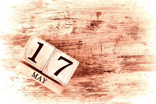 wooden calendar with date may, 17