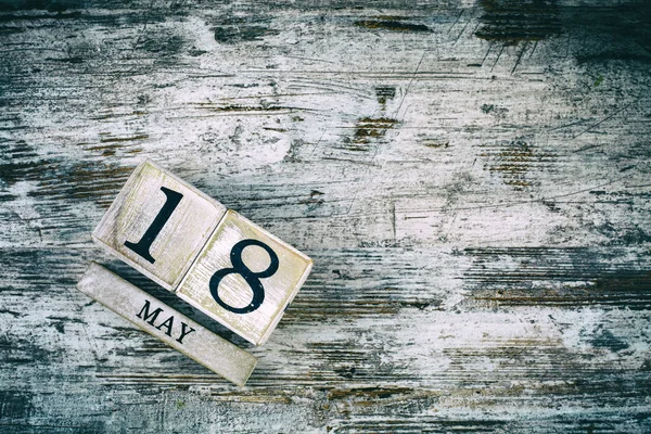 Wooden Calendar Date May — Stock Photo, Image