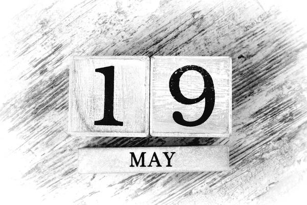 Wooden Calendar Date May — Stock Photo, Image