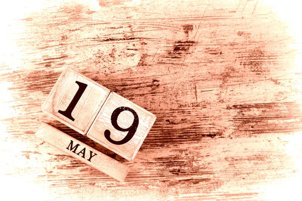 Wooden Calendar Date May — Stockfoto