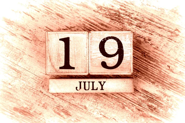 19 de Julho Calendário — Fotografia de Stock