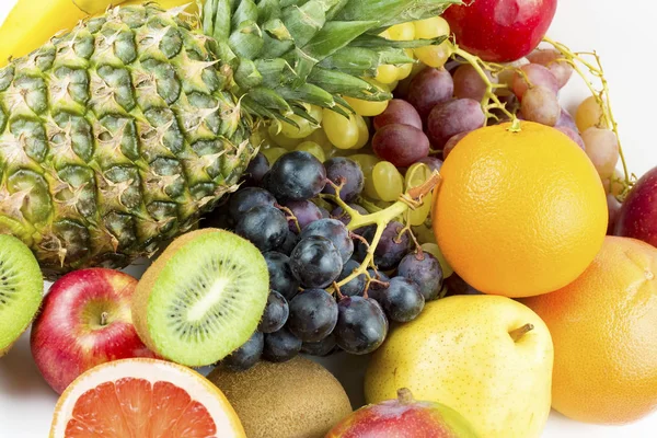 Frutas Frescas Mezcladas Fondo Frutas Alimentación Saludable Dieta —  Fotos de Stock