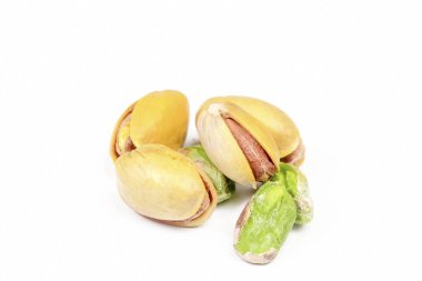 pistachio nuts isolated over white background