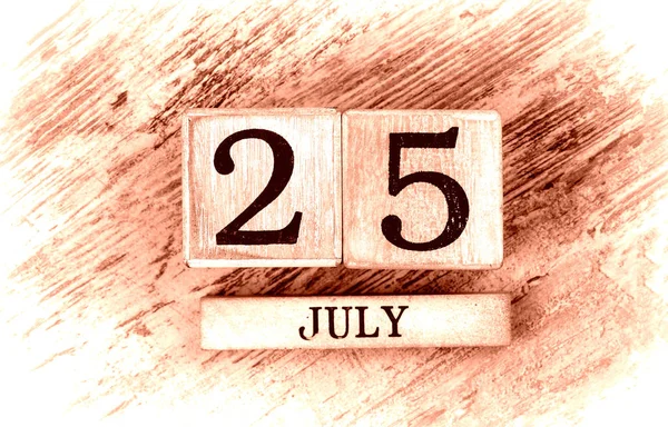25 de Julho Calendário — Fotografia de Stock