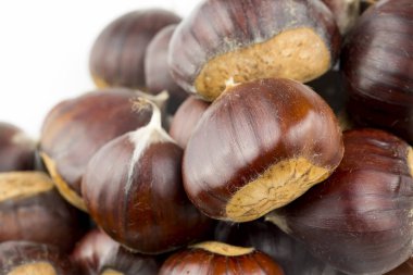 beyaz zemin üzerinde kestane