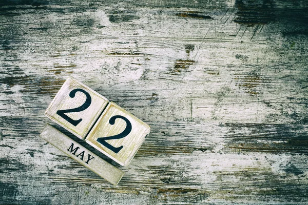 Wooden Calendar Date May — Stock Photo, Image