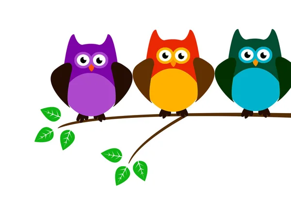 Tree Branch Owl Figure Drawing — Stock Photo, Image