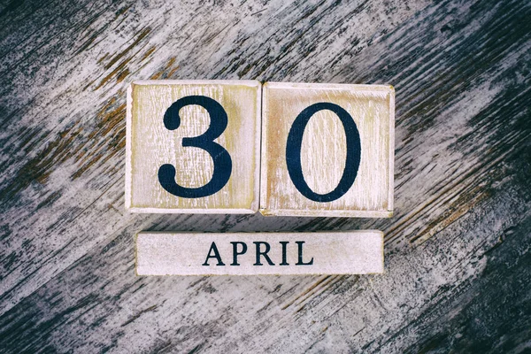 Wooden Calendar Date April — Stockfoto
