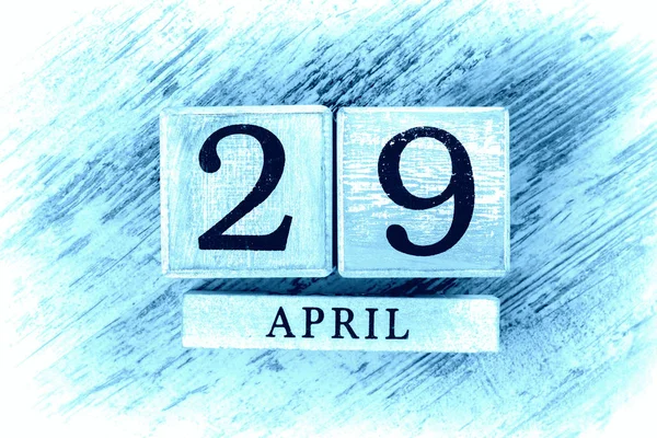Calendario Legno Con Data Aprile — Foto Stock
