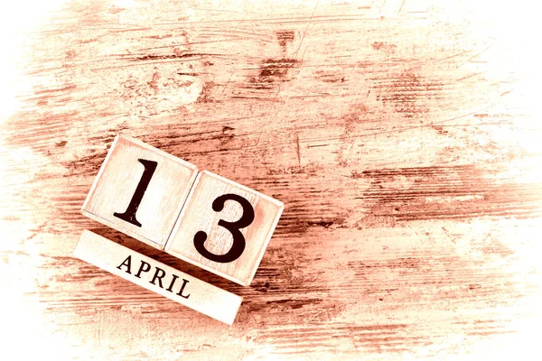 Wooden Calendar Date April — Stock Photo, Image