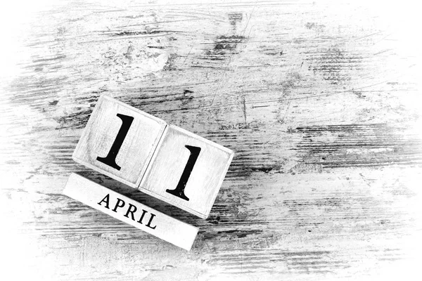 Wooden Calendar Date April — Stock Photo, Image