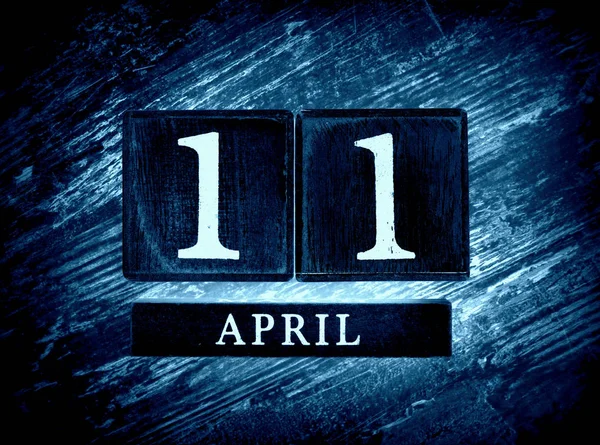 Träkalender Med Datum April — Stockfoto