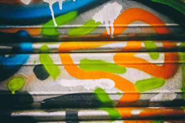 close up view of graffiti painted on the wall