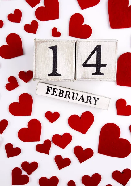 Fevereiro Calendário Dia Dos Namorados — Fotografia de Stock