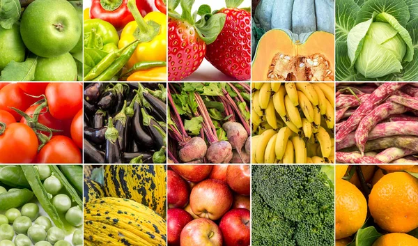 Fruits and vegetables collage