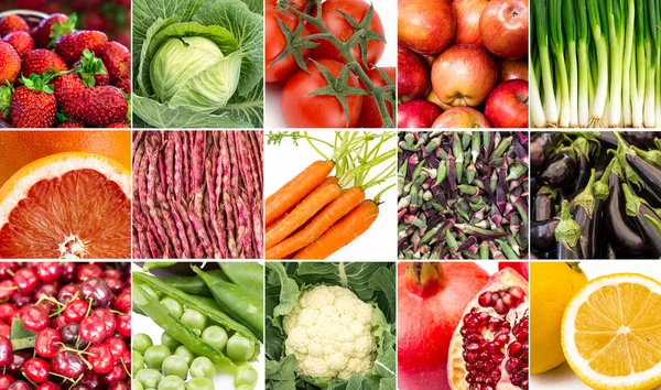 Collage Frutta Verdura — Foto Stock