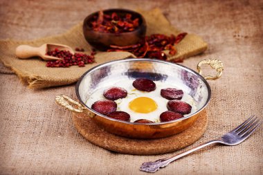 Türk sosis (sucuk) ve yumurta