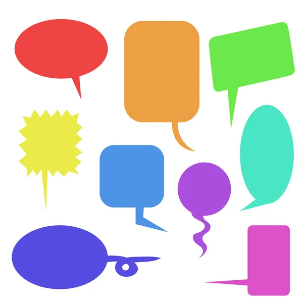 Set Colorful Speech Bubbles Isolated White Background — ストック写真