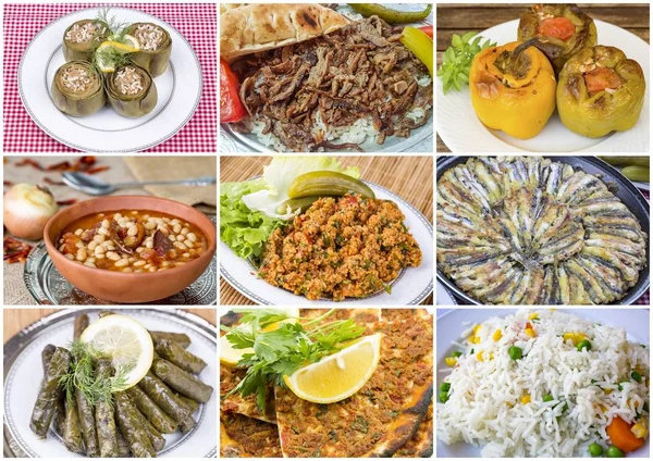 Alimentos Turcos Collage Delicioso — Foto de Stock