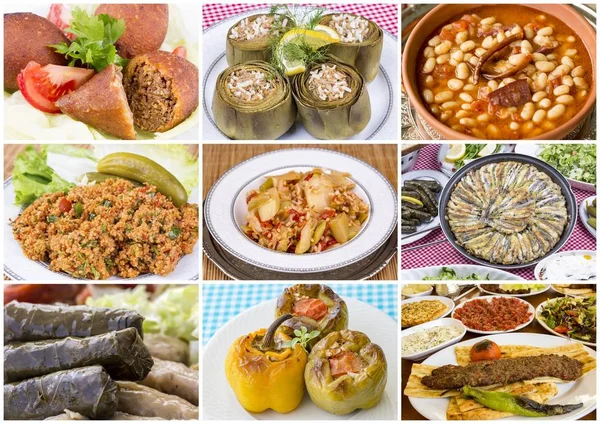 Alimentos Turcos Collage Delicioso — Foto de Stock