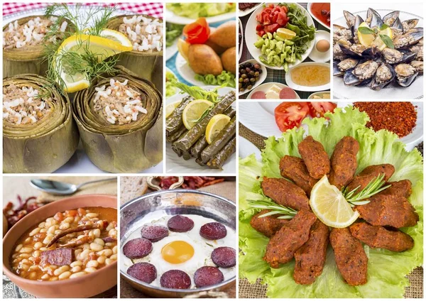 Alimentos Turcos Collage Delicioso — Foto de Stock